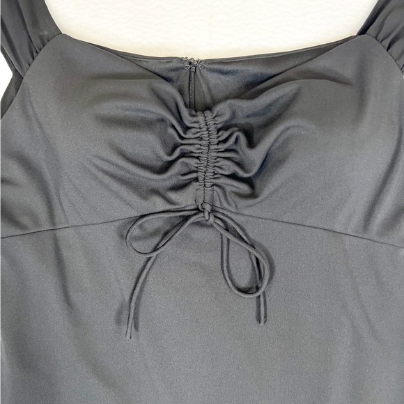 DE LARU BY SHEILA YEN Juniors Cinch Midi Black Dress 9/10 Y2K Fairy‎ Babydoll - Picture 4 of 9